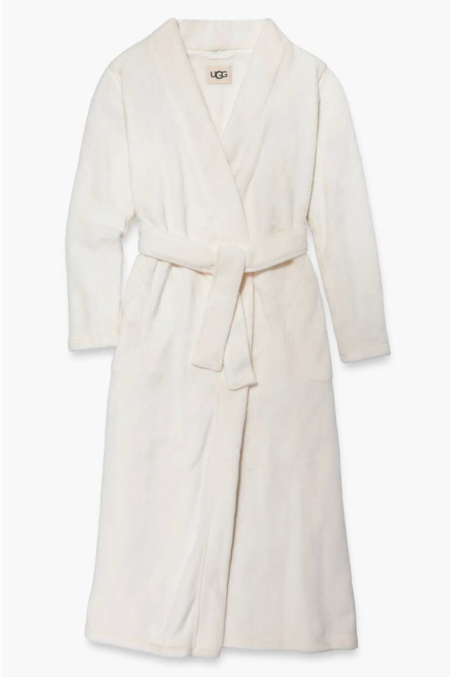 Ugg Marlow Plush Double Face Fleece Long Robe Moon Large